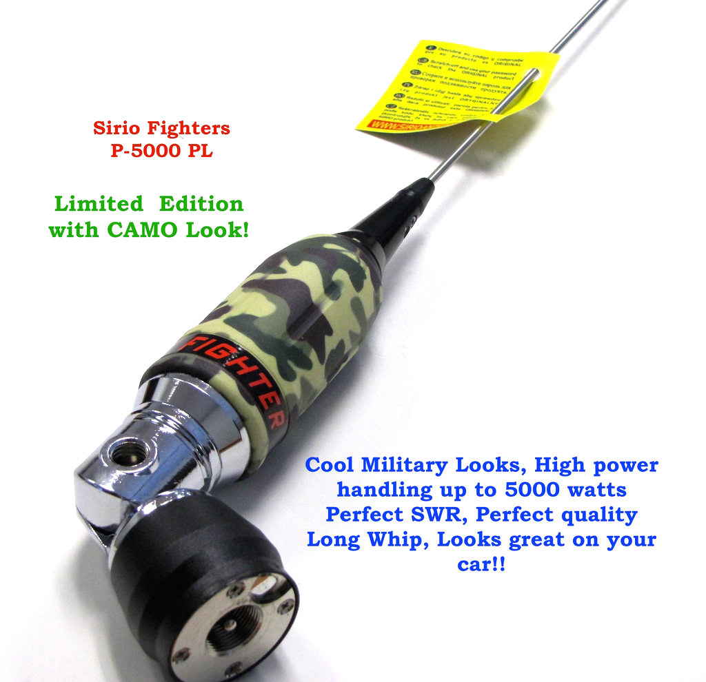 thumbnail image 2 of Sirio Fighter P 5000 PL Red Devil CB Antenna - 10m 11m 12m Band - Made In Italy 2 of 6