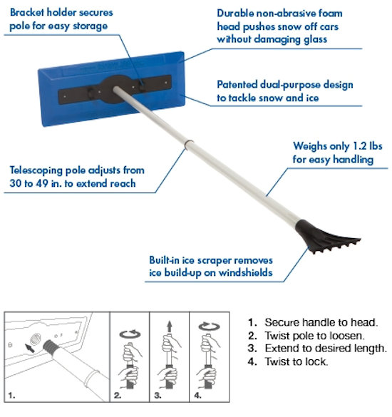 Snow Joe (SJBLZD) - Telescoping Snow Broom with Ice Scraper Snow Joe (SJBLZD) - Telescoping Snow Broom with Ice Scraper
