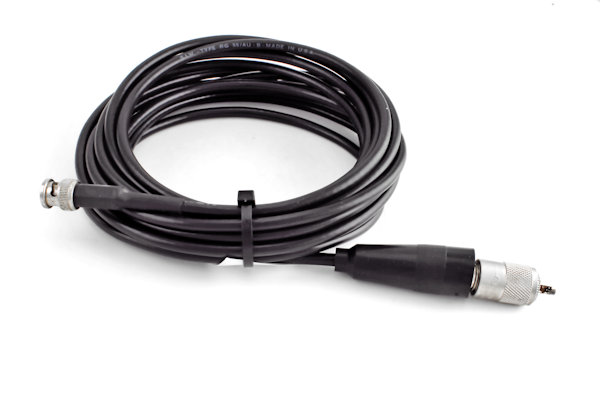 ~Bob's CB (TGT-RG59-SC18) - RG-59AU Coax Cable, PL-259 to BNC Male Connector, 18ft Long, Black, Scanner Coax Cable
