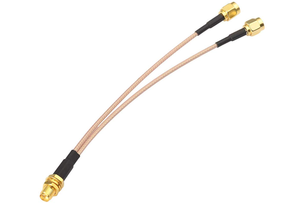SuperBat (X002D8C79Z) - 4G LTE Antenna Adapter Splitter Cable, SMA Female to Dual SMA Male, RG316, 15cm/6", Cell Phone Cable