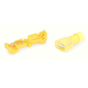 Bob's CB (T-TAP-Y) - T-Tap Female Connector - Single Blade - with Nylon Fully Insulated Male Quick Disconnect, 12-10 Ga, Yellow, 20A, Each, Connectors