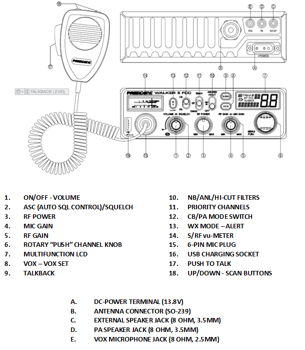 President Walker II CB Radio