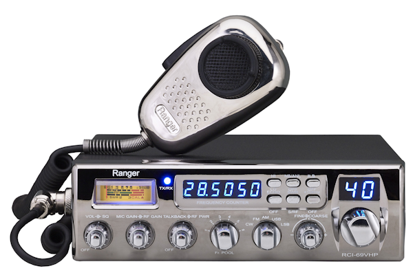 Ranger (RCI-69VHP) - AM/FM/USB/LSB/CW, Black with Chrome Face, 10 Meter Amateur Mobile Radios
