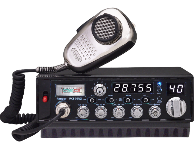Ranger (RCI-99N2) - AM/USB/LSB/PA, 7-Color Backlite Bezel Plate, Black, 10 Meter Amateur Mobile Radio