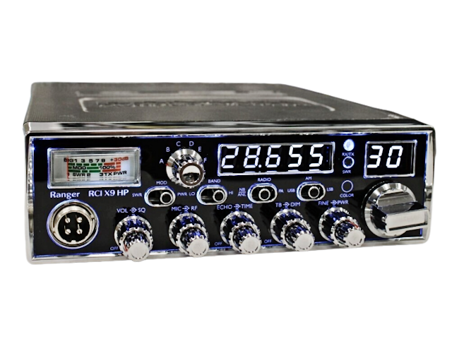 Ranger RCI X9 HP AM USB LSB PA 7 Color Backlite Bezel Plate Black 10 Meter Amateur Mobile Radios