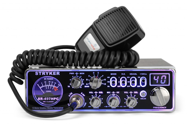 Stryker (SR-497HPC) - AM/FM/PA, 7-Color LED Backlit Display, Black, Factory Warranty Only, 10 Meter Mobile Amateur Radios