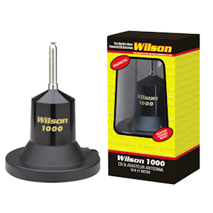 Wilson (880-900800B) - Wilson 1000 Series Magnet Mount Antenna Kit, Tunable, 62.5in Whip, Black Coil, 3000 Watt, 26-30MHz, Base Loaded, Mobile CB Antennas